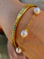 Bangle karkötő-türkiz cirkónia köves
