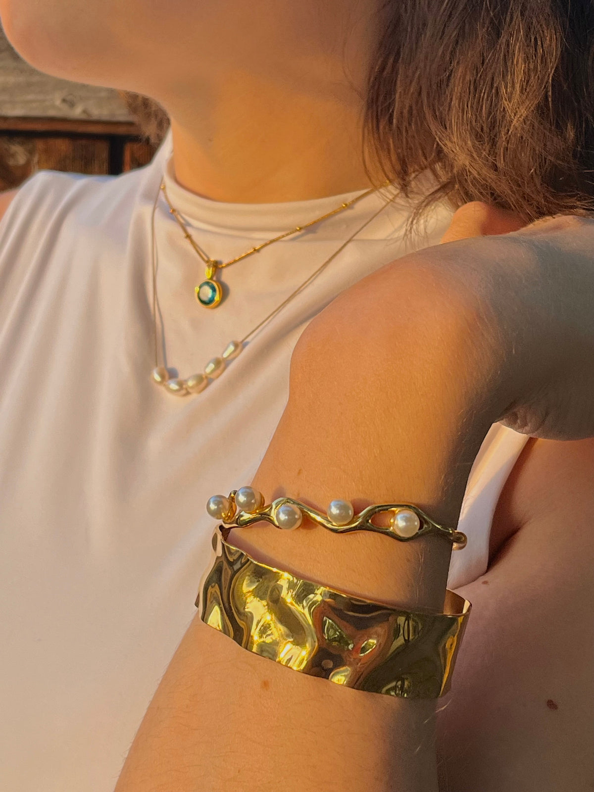 Bangle karkötő-gyöngyös